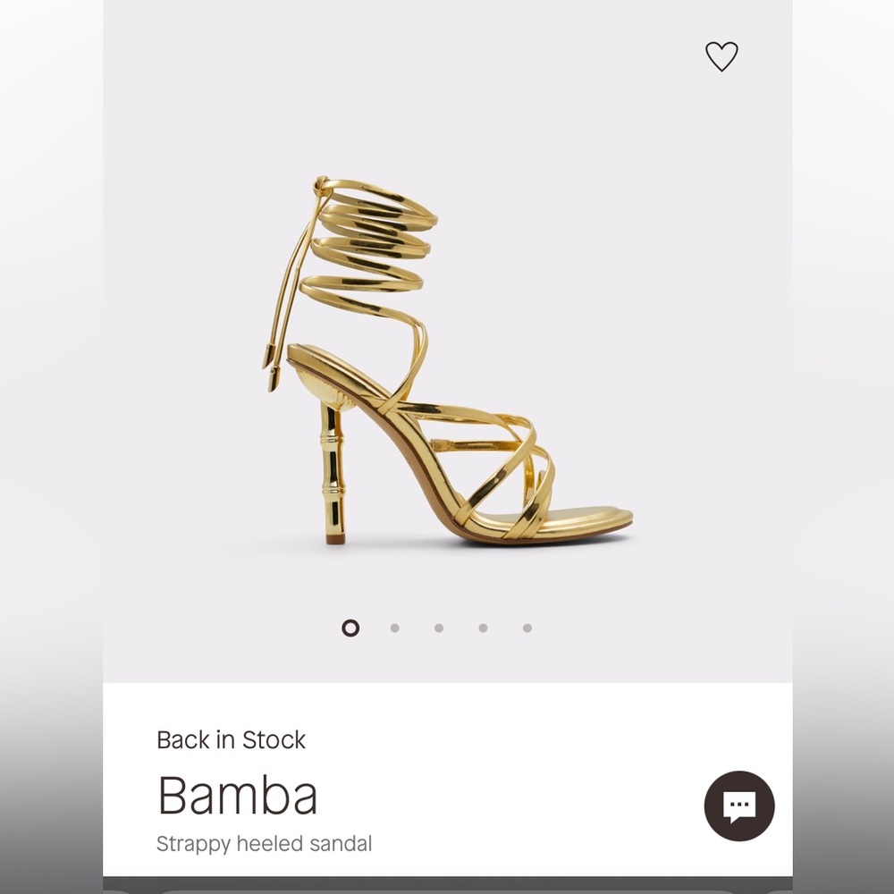 Aldo’s Bamba Gold Strapped Heels